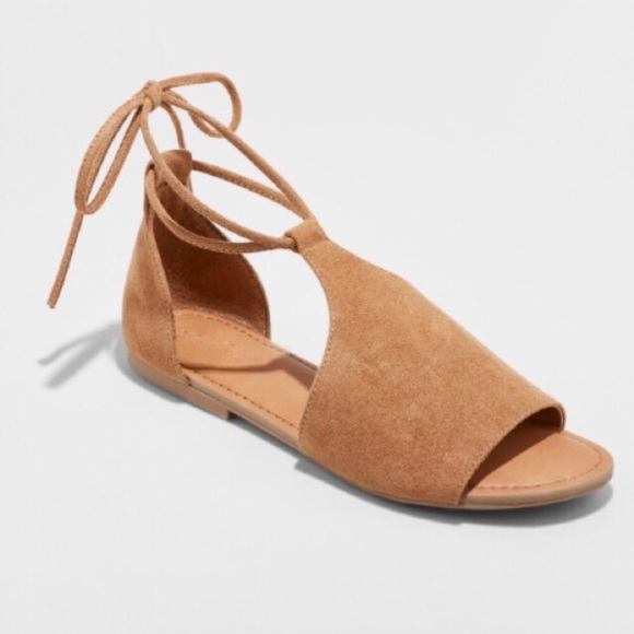 Sz 8.5 Lace Up Flat Sandals - Picture 5 of 5